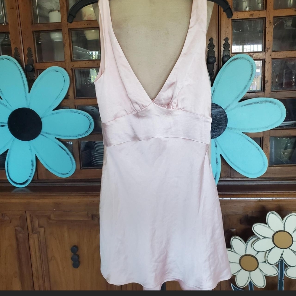 Princess Polly Pink Mini Dress with Satin Finish and Wrap Bodice - Picture 6 of 9